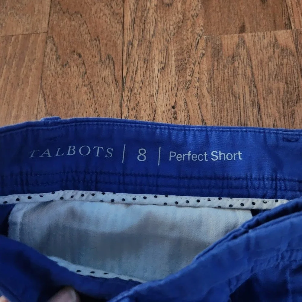 Talbots Perfect Short Womens 8 Royal Blue Cotton Stretch Chino Bermuda Short 679
